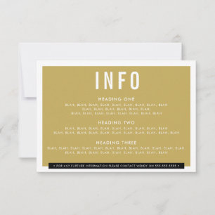 ENCLOSURE DETAIL fun bold block modern black gold RSVP Card