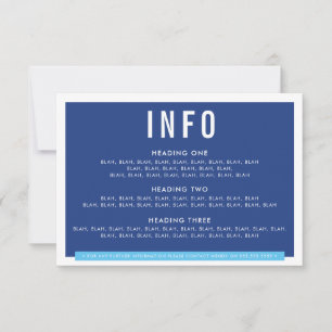 ENCLOSURE DETAIL fun bold block royal blue RSVP Card
