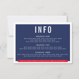 ENCLOSURE DETAILS fun bold block navy blue red RSVP Card