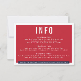 ENCLOSURE DETAILS fun bold block navy dark red RSVP Card