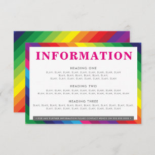 ENCLOSURE DETAILS fun colourful rainbow stripe gre RSVP Card