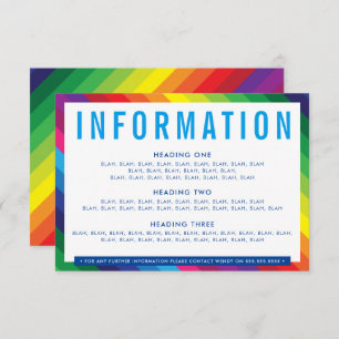 ENCLOSURE DETAILS fun colourful rainbow stripe RSVP Card