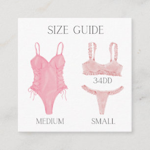 Enclosure size card for lingerie shower invitation