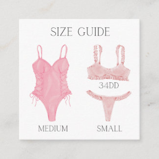 Enclosure size card for lingerie shower invitation