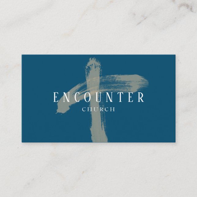 Encounter Cross Church Religion Christian Pastor Business Card (Front)