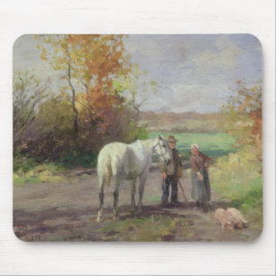 Encounter on the Way to the Field, 1897 Mouse Mat
