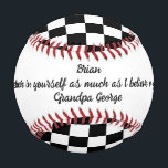 Encourage a Child & Black & White Checks Baseball<br><div class="desc">A nice gift to a child for his first game of baseball with words of encouragement from family. This one is a keeper always.

The design features a classy chequerboard with classic black and white colours.</div>