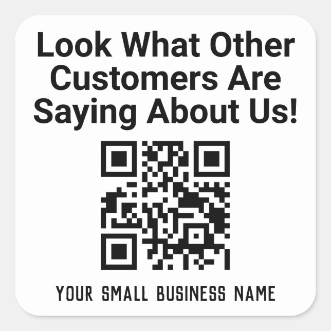 Encourage Customers to Read Your Reviews Square Sticker (Front)