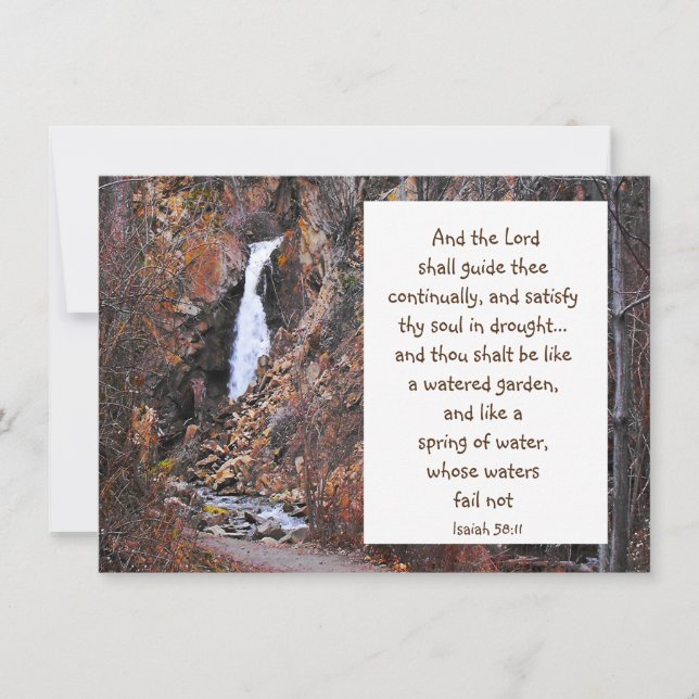 Encourage Scripture Isaiah Waterfall Nature Card (Front)