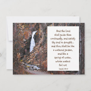 Encourage Scripture Isaiah Waterfall Nature Card