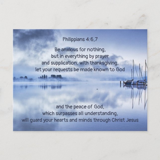 Encourage Someone Bible Scripture Phillippians 4:6 Holiday Postcard (Front)
