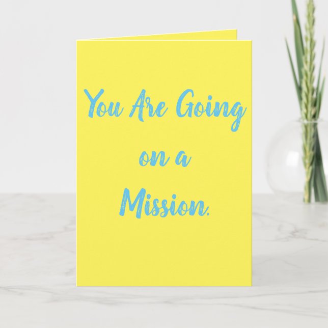 Encourage those embarking on Missions trips. Card (Front)