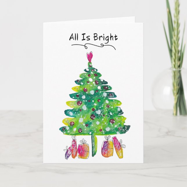 EncourageMe "All Is Bright" Christmas Card (Front)