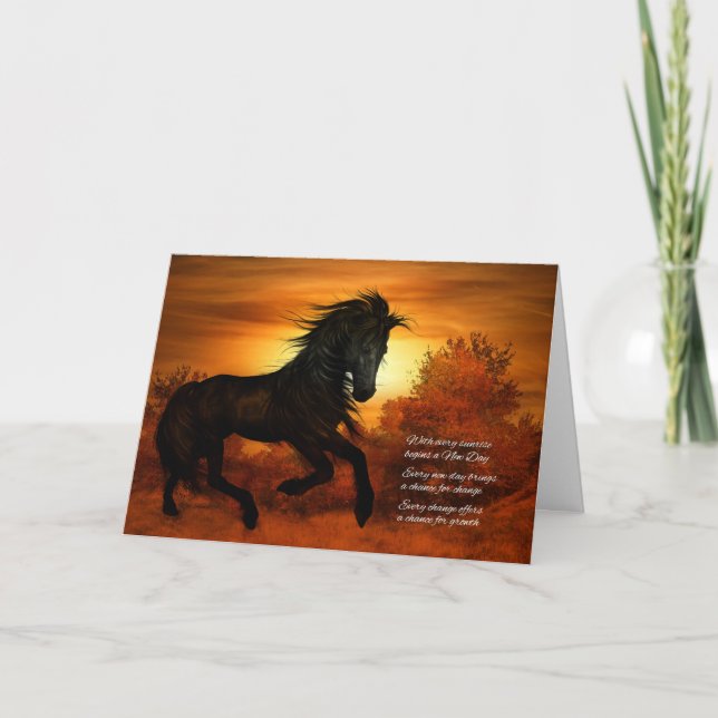 Encouragement and Support Horse at Sunrise Card (Front)