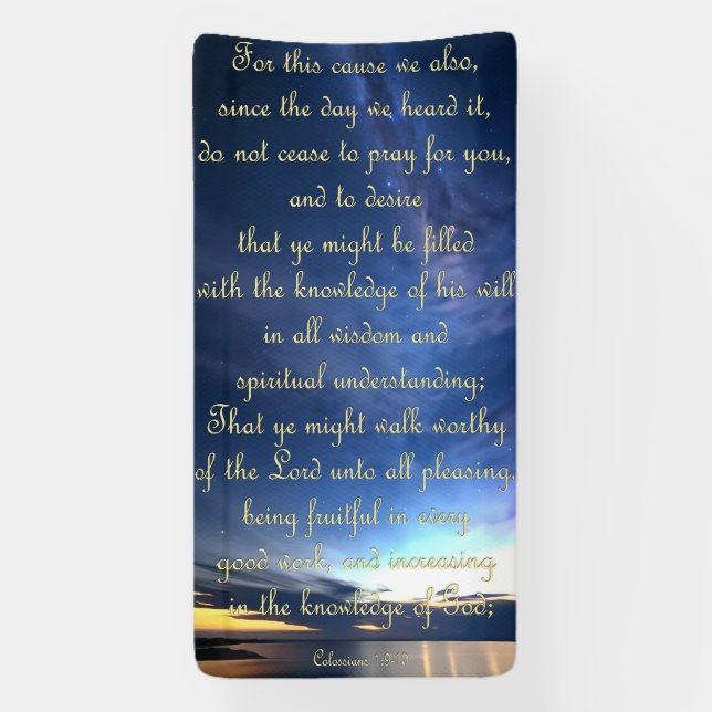 Encouragement Banner - Colossians 1:9-10 (Vertical)