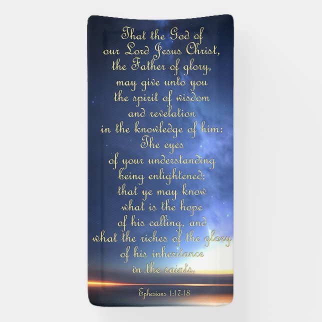 Encouragement Banner - Ephesians 1:17-18 (Vertical)