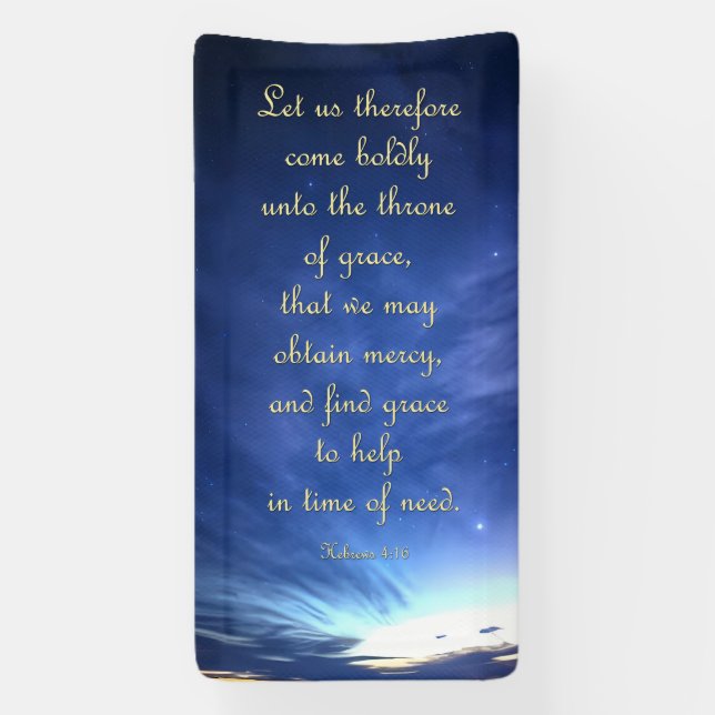 Encouragement Banner - Hebrews 4:16 (Vertical)