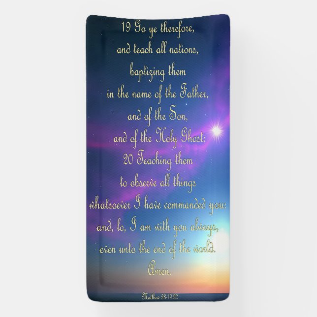 Encouragement Banner - Matthew 28:19-20 (Vertical)