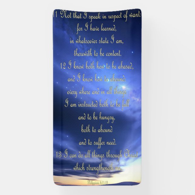 Encouragement Banner - Philippians 4:11-13 (Vertical)