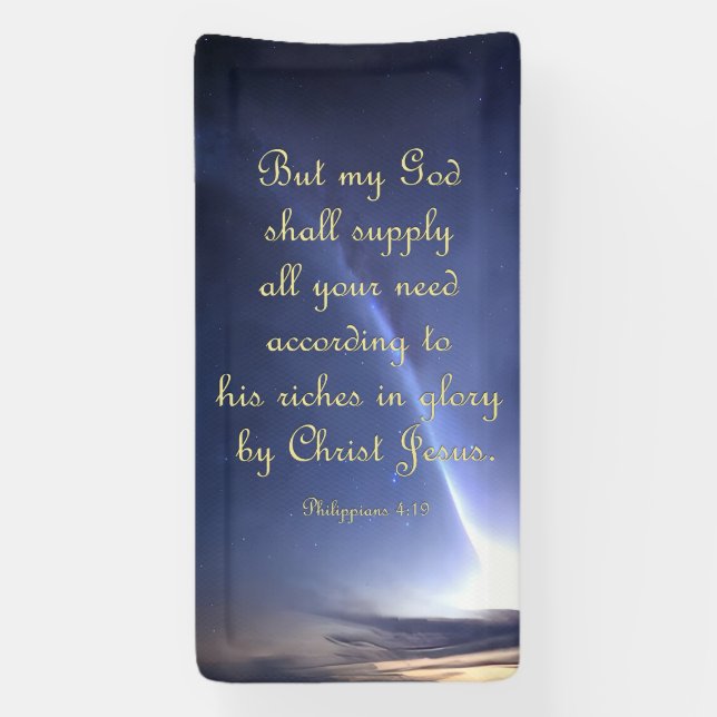 Encouragement Banner - Philippians 4:19 (Vertical)