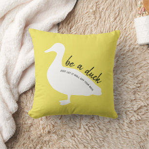 Encouragement Be A Duck Yellow Cushion