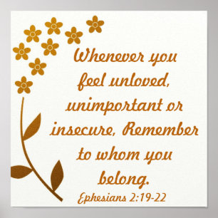 Encouragement bible verse Ephesians 2:19-22 Poster