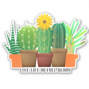 Encouragement Cactus Custom-Cut Vinyl Sticker