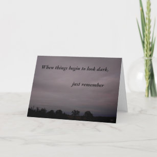 Encouragement card, dusk over treetops. card