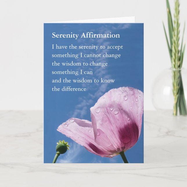 Encouragement card, Serenity Affirmation Card (Front)