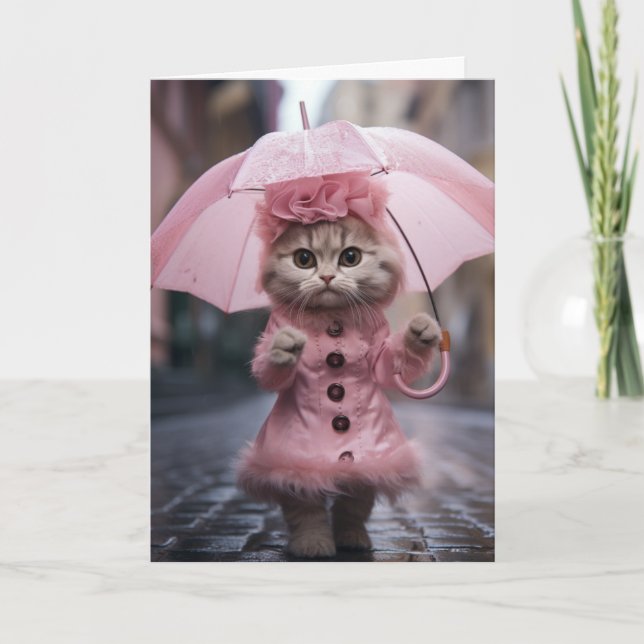 Encouragement Cat Greeting Card (Front)
