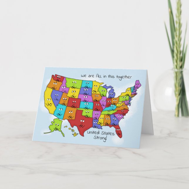 Encouragement Covid 19 Virus, United States Shows Card (Front)