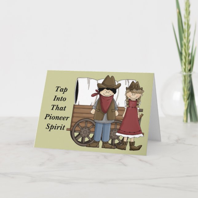 Encouragement Cute Pioneer Spirit Card - Western (Front)