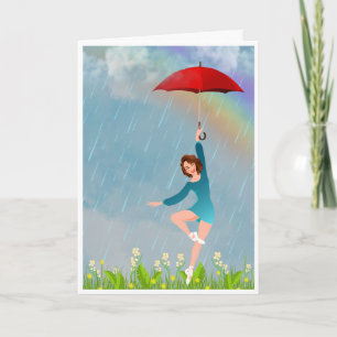 Encouragement Dancing in the Rain Card