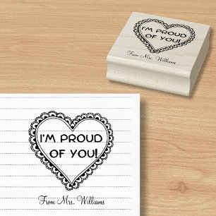 Encouragement, decorative heart teacher  rubber stamp