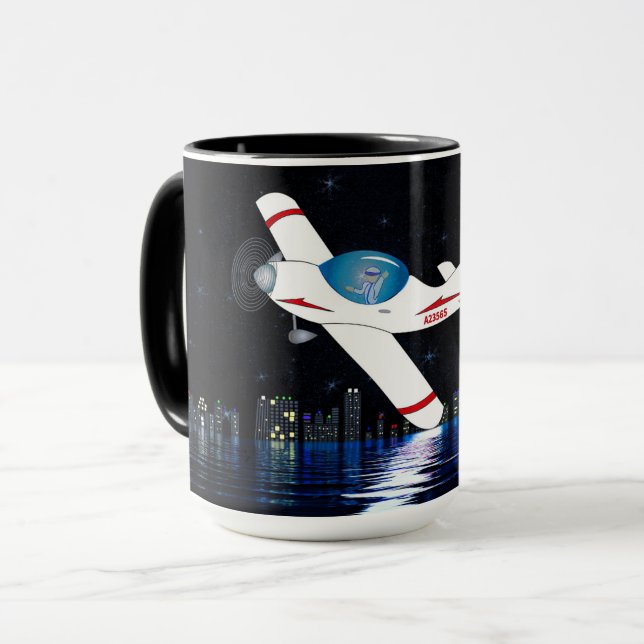 Encouragement Fly High Reach Dream Aeroplane Night Mug (Front Left)