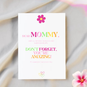 Encouragement for New Moms Unique Floral Colourful Thank You Card