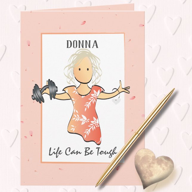 Encouragement Get Well Strength Female Cartoon Card (Creator Uploaded)