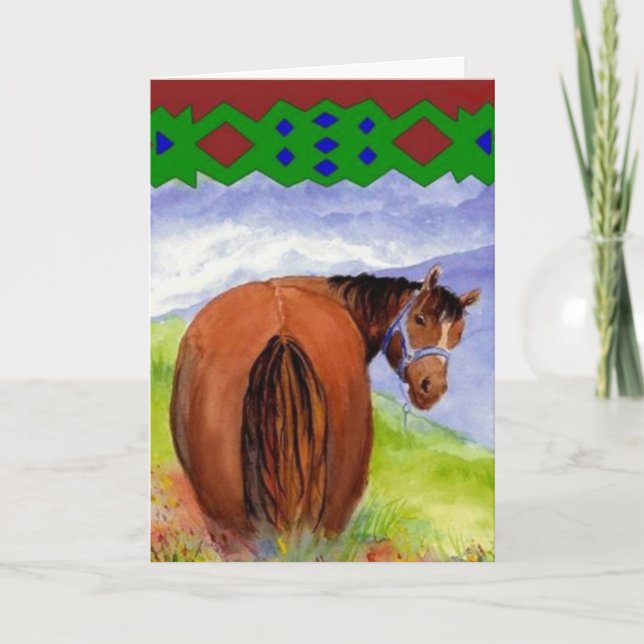 Encouragement Humour with Watercolor Horse Card (Front)