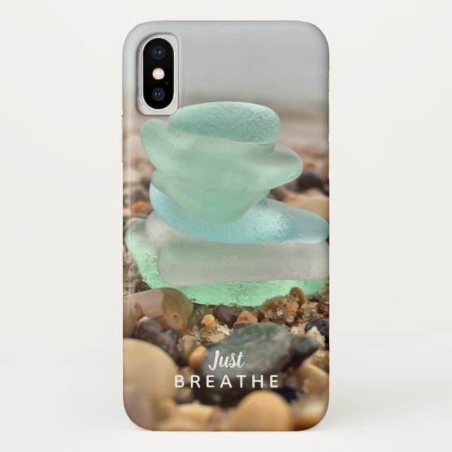 Encouragement Just Breathe Beach Sea Glass Case-Mate iPhone Case (Back)
