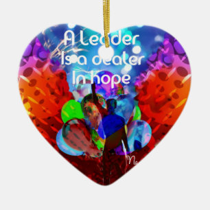 Encouragement  message for leadership. ceramic tree decoration