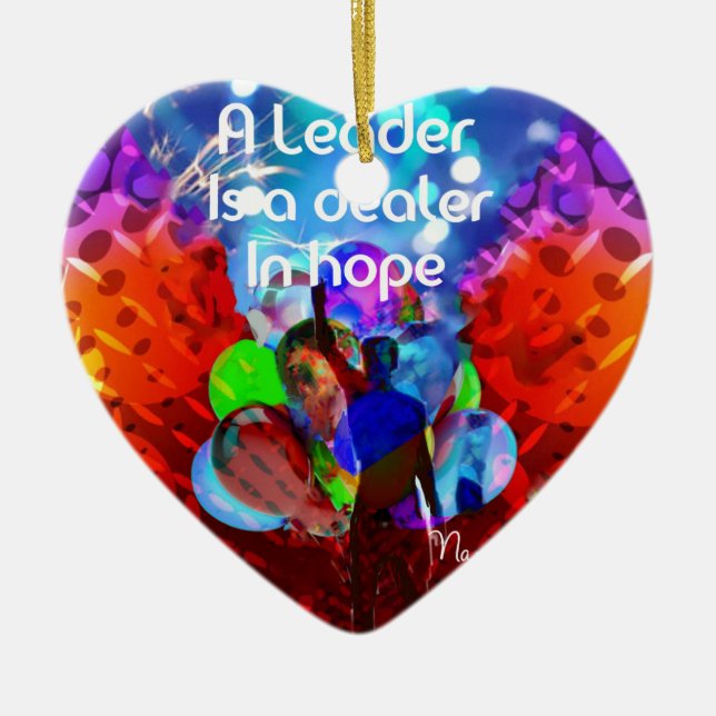 Encouragement  message for leadership. ceramic tree decoration (Front)