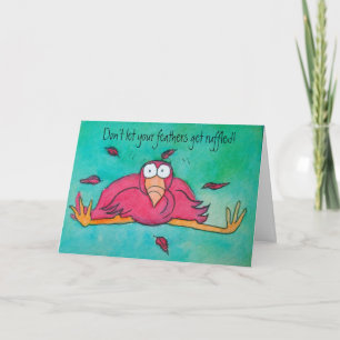 Encouragement Pnk Flamingo Funny Humour Card