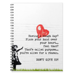 Encouragement Quote Don't Give Up Inspiration Notebook
