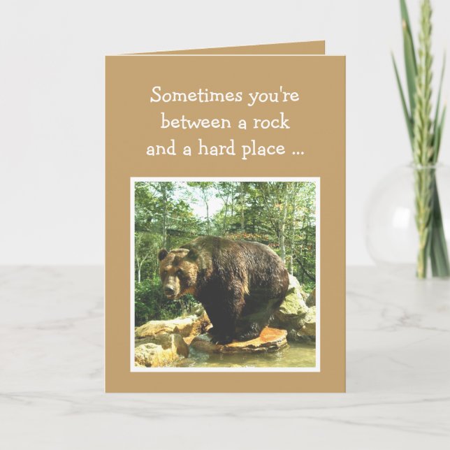 Encouragement Right Choice Decision Fun Bear Card (Front)