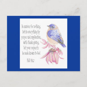 Encouragement, Scripture, Cheerful Bluebird Postcard