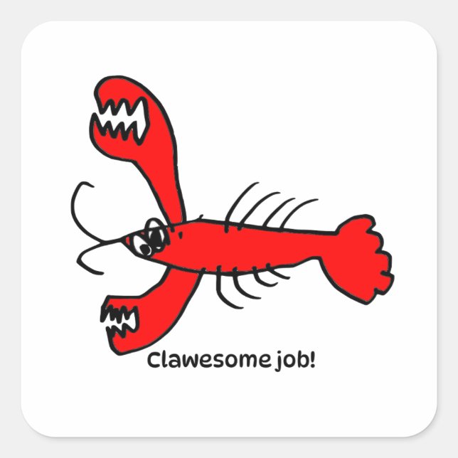 Encouragement Sticker for Kids - Lobster (Front)
