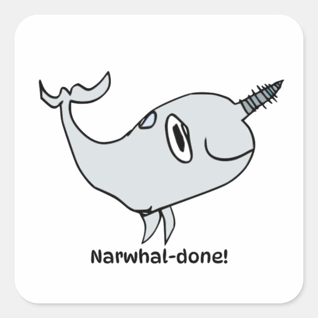 Encouragement Sticker for Kids - Narwhal (Front)
