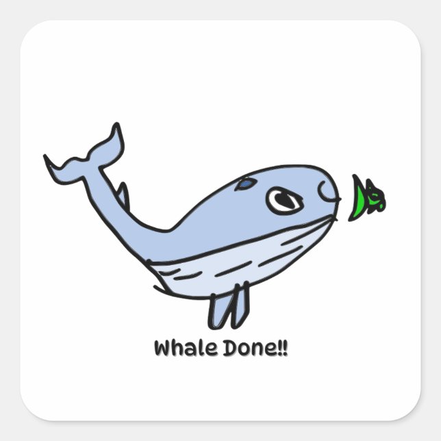 Encouragement Sticker for Kids - Whale (Front)