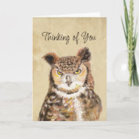 Encouragement Thinking of You Difficult Times Owl 