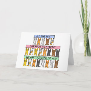 Encouragement Through Treatment Cartoon Cats Card